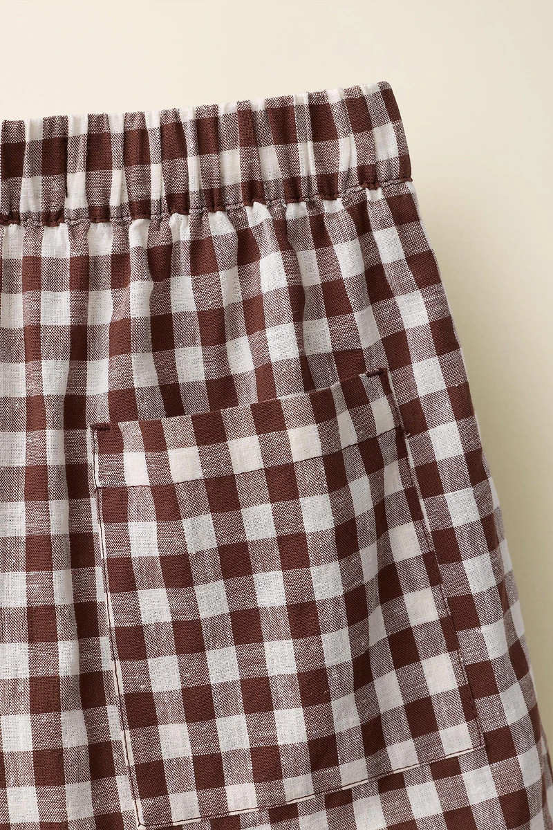 COTTON LINEN GINGHAM SHORTS CREATED BY CARAMEL LONDON X ZARA