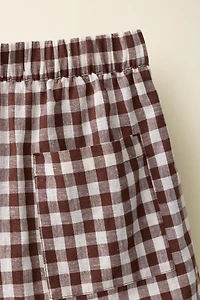 COTTON LINEN GINGHAM SHORTS CREATED BY CARAMEL LONDON X ZARA