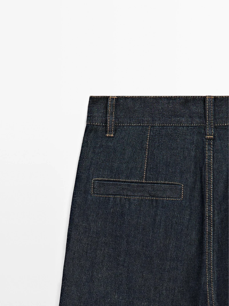 High-waist loose straight-leg jeans