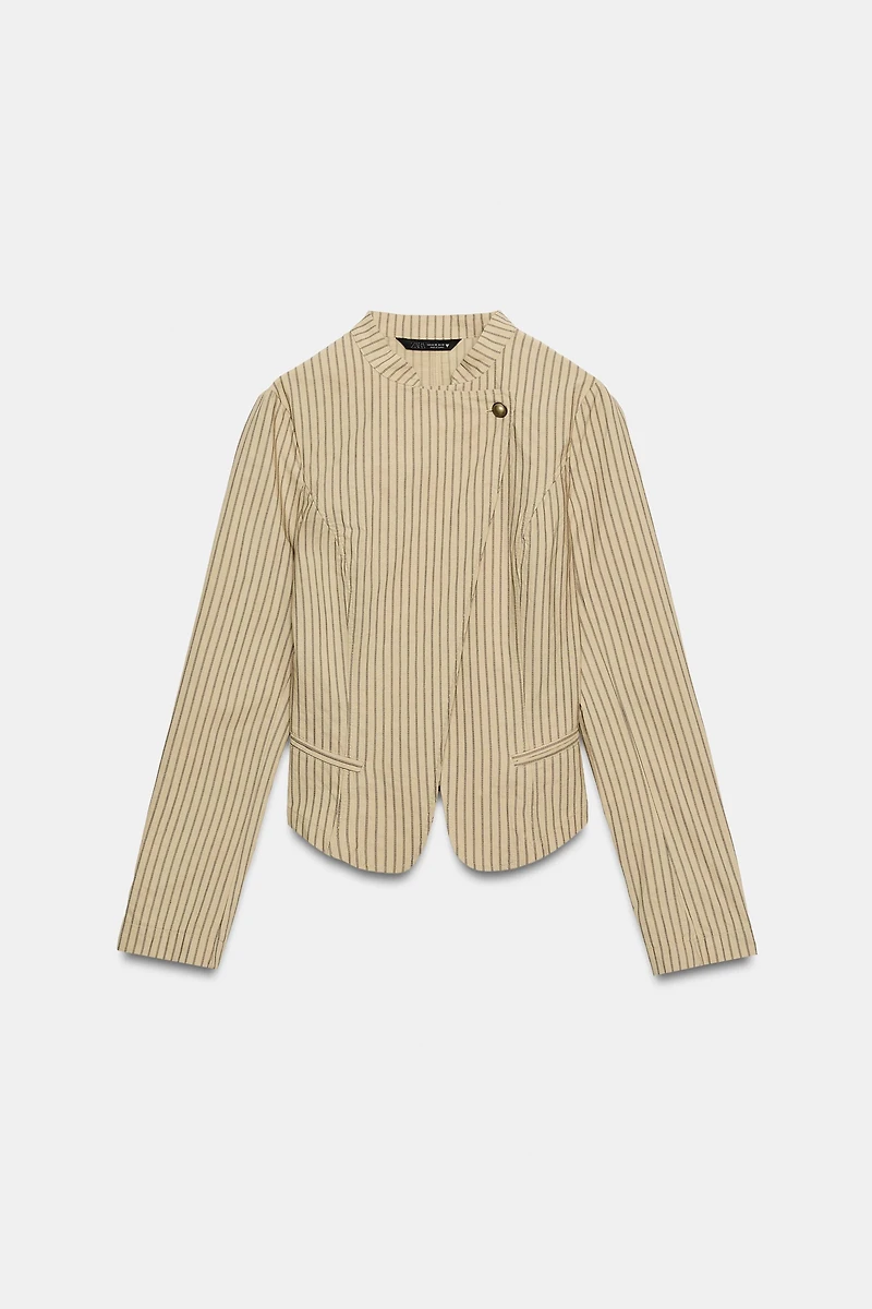STRIPED DOUBLE-BREASTED BLAZER