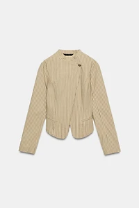 STRIPED DOUBLE-BREASTED BLAZER