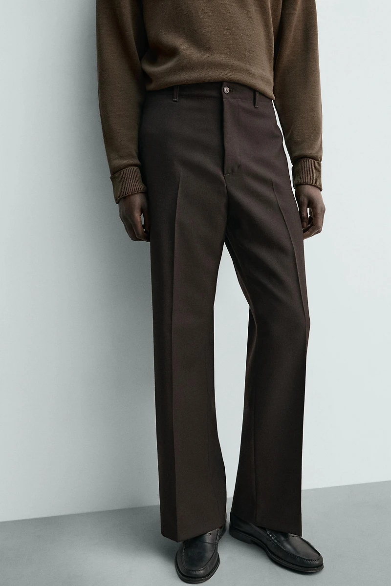 100% WOOL FLARE FIT PANTS