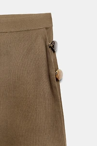 LINEN SKORT WITH BEAD EMBELLISHMENTS