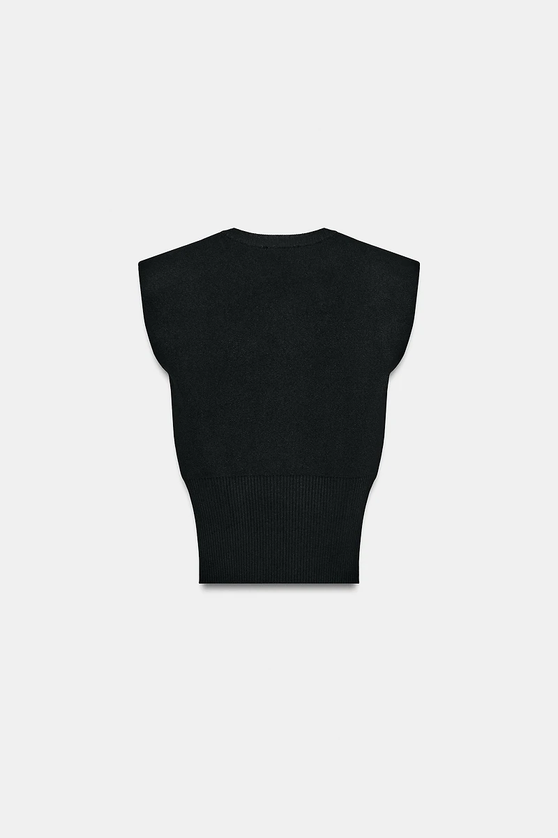 SHOULDER PAD KNIT TOP