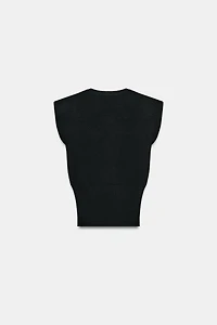 SHOULDER PAD KNIT TOP
