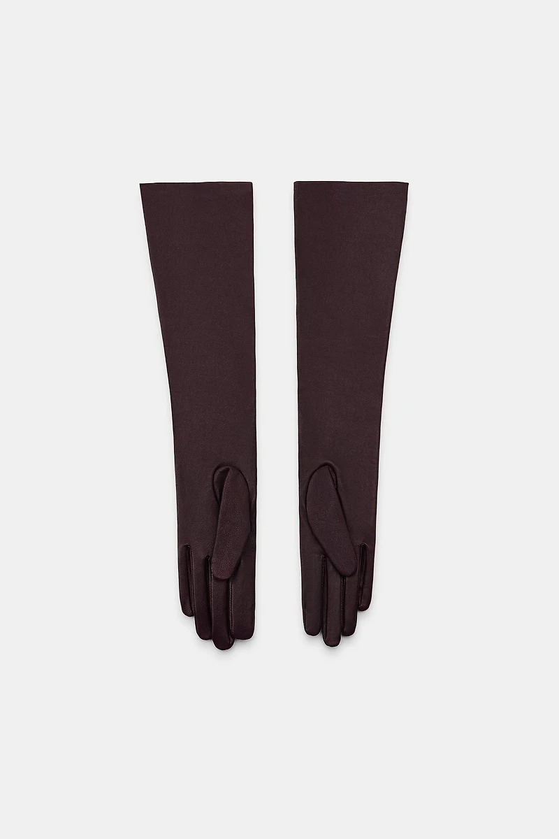 100% LEATHER LONG GLOVES