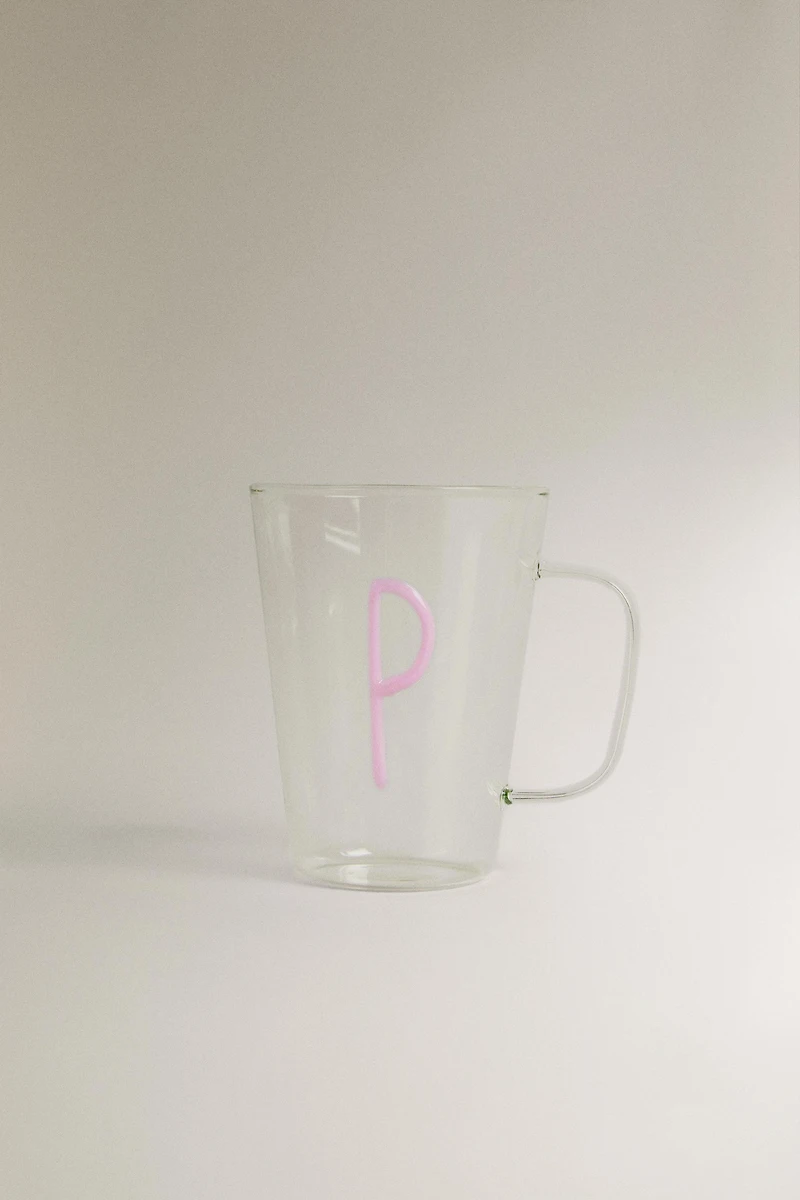 BOROSILICATE MUG WITH INITIAL