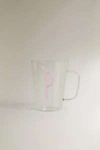 BOROSILICATE MUG WITH INITIAL