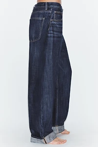 TRF MID-RISE BARREL FOLDED JEANS