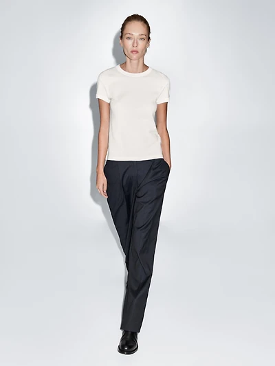 Pantalon à pinces et taille élastique
