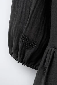 EMBROIDERED HEART DRESS