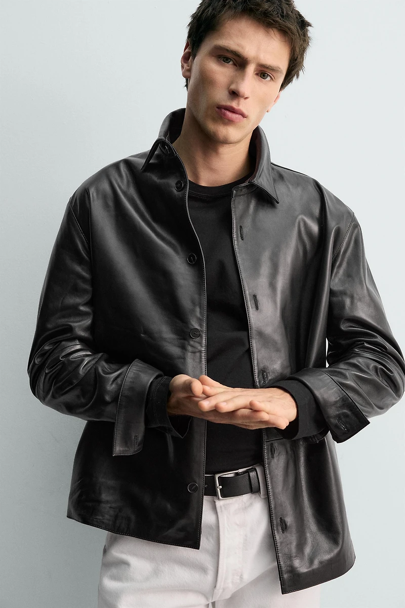 NAPPA LEATHER OVERSHIRT