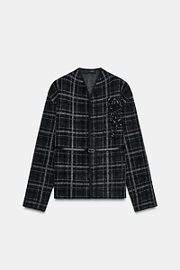 PLAID CARDIGAN WITH BELT