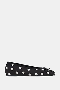 POLKA DOT BALLET FLATS WITH BOW