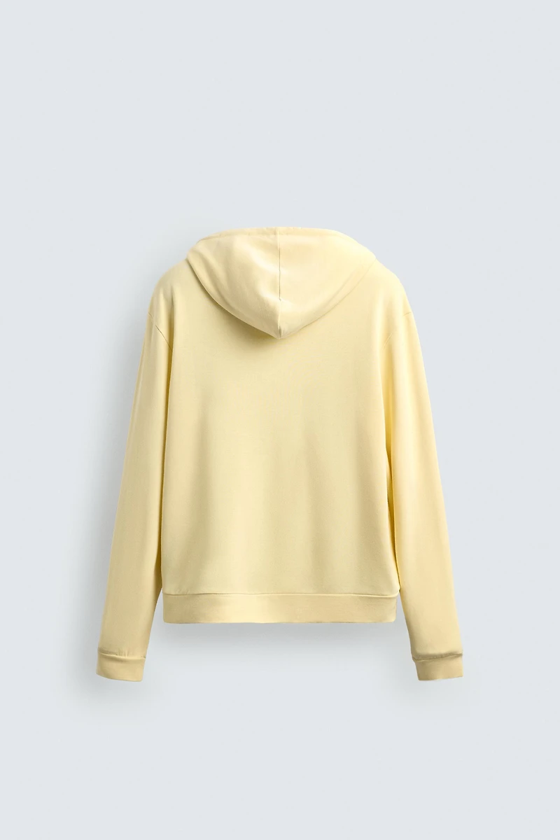 LYOCELL-COTTON ZIP-UP HOODIE