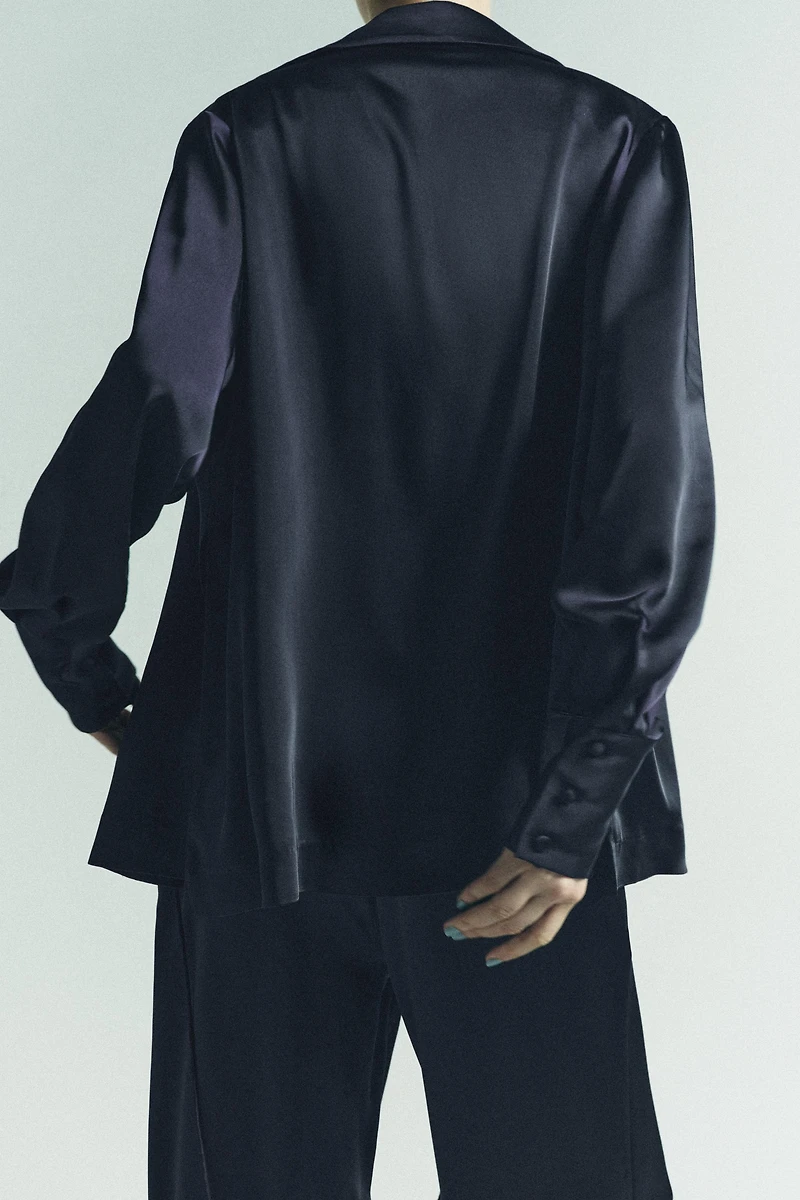 SATIN EFFECT TIE SHIRT