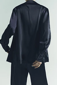 SATIN EFFECT TIE SHIRT