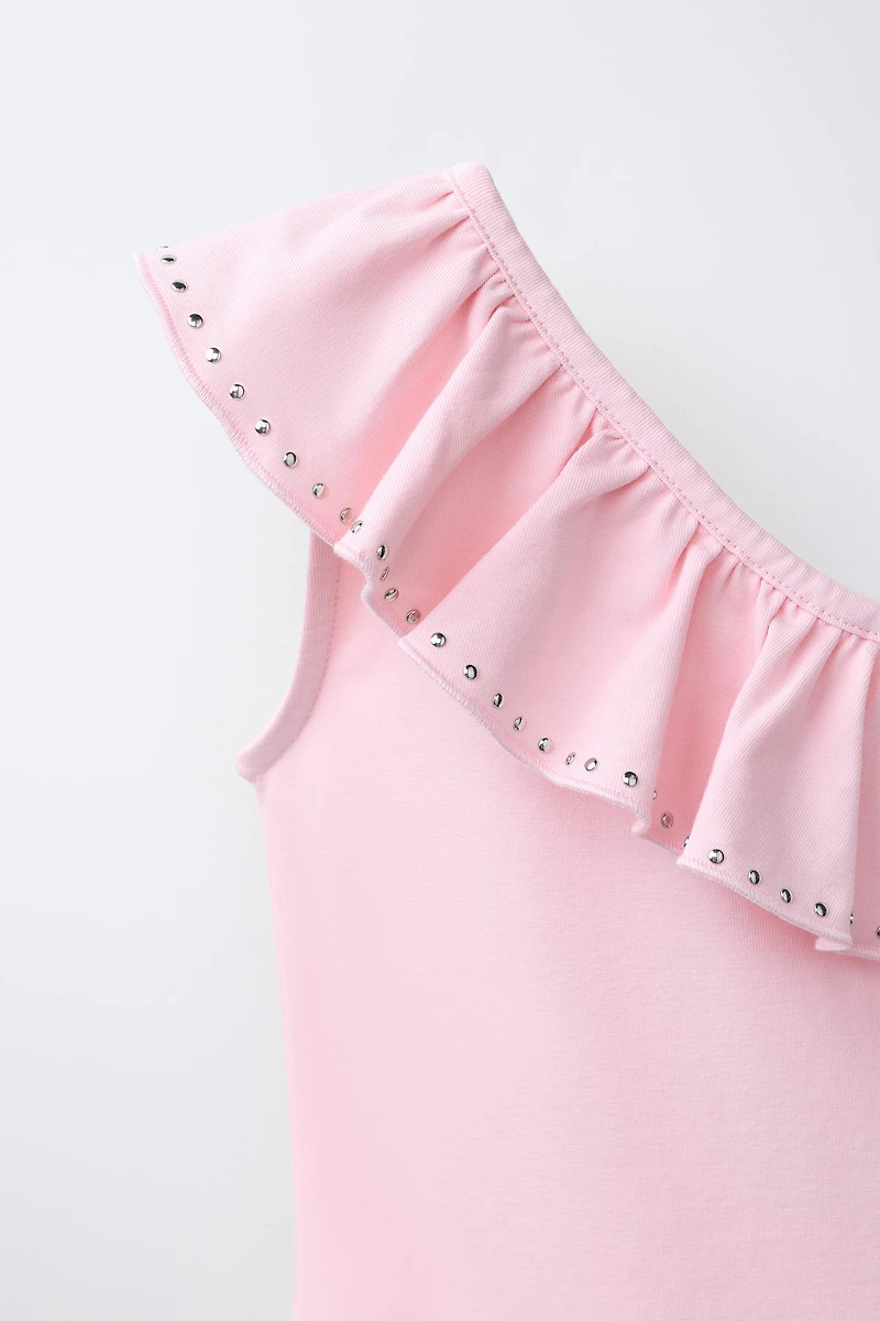 ASYMMETRIC RUFFLE BODYSUIT