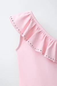 ASYMMETRIC RUFFLE BODYSUIT
