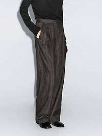 Darted flecked trousers