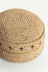 BONNET RAFIA CASQUETTE BRODERIES ÉDITION LIMITÉE