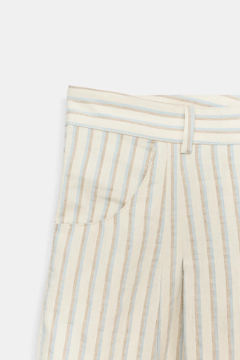 ZW COLLECTION STRIPED BARREL TROUSERS