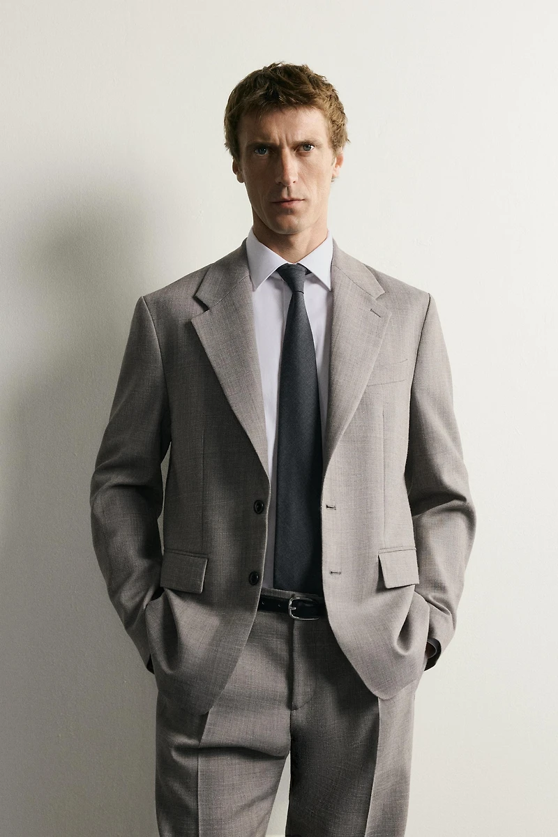 REGULAR FIT WOOL SUIT BLAZER