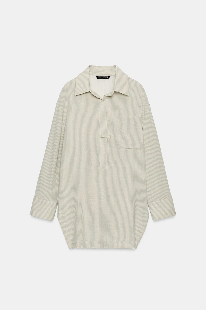 CHEMISE ASYMÉTRIQUE À RAYURES ZW COLLECTION