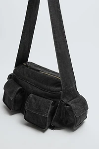 MULTI-POCKET DENIM CROSSBODY BAG