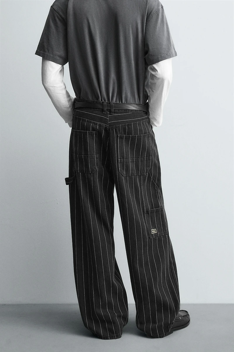 STRIPED BALLOON FIT PANTS