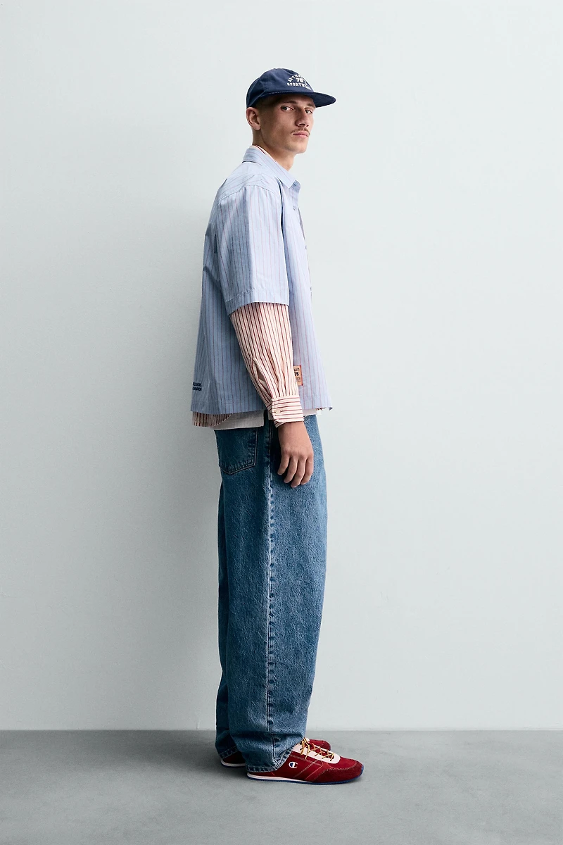 CHEMISE À RAYURES AVEC PIÈCES CHAMPION ® X ZARA