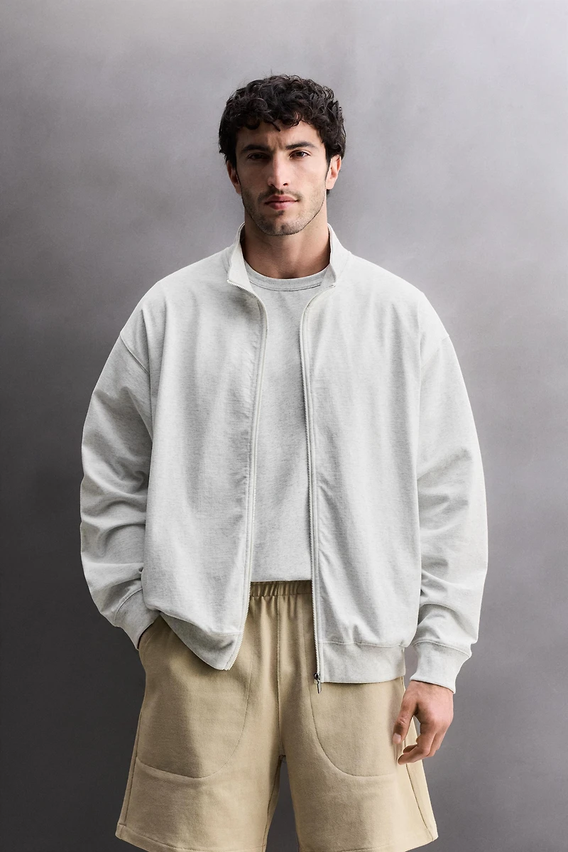 RELAXED FIT ZIP-UP SWEATSHIRT
