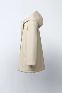 RUBBERIZED WATER RESISTANT FUR EFFECT RAINCOAT