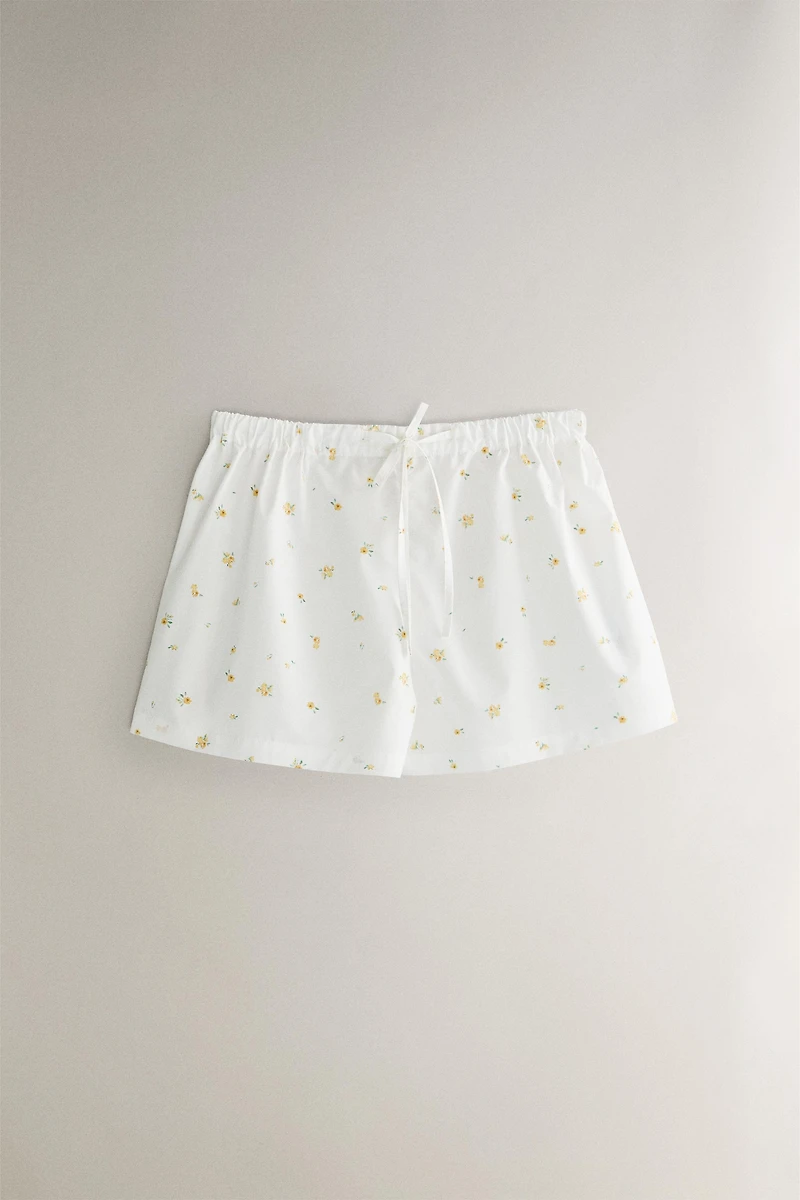 FLORAL COTTON SHORTS