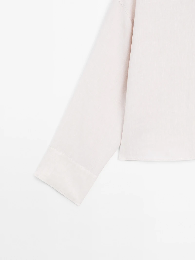 100% linen flowing shirt with buttons