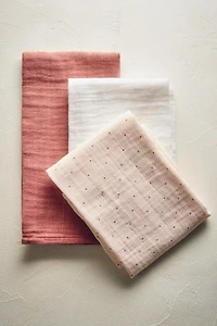 LOT DE 3 LANGES POUR BÉBÉ MULTICOLORES