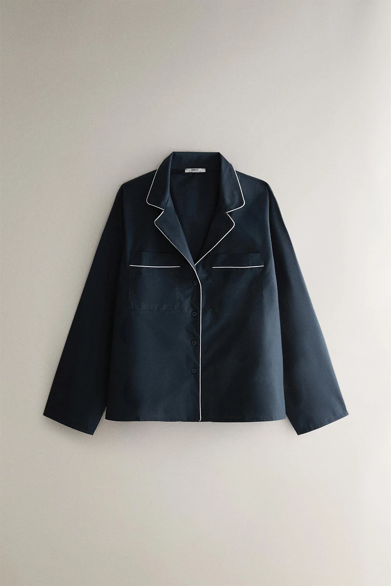 CHEMISE COTON PASSEPOIL
