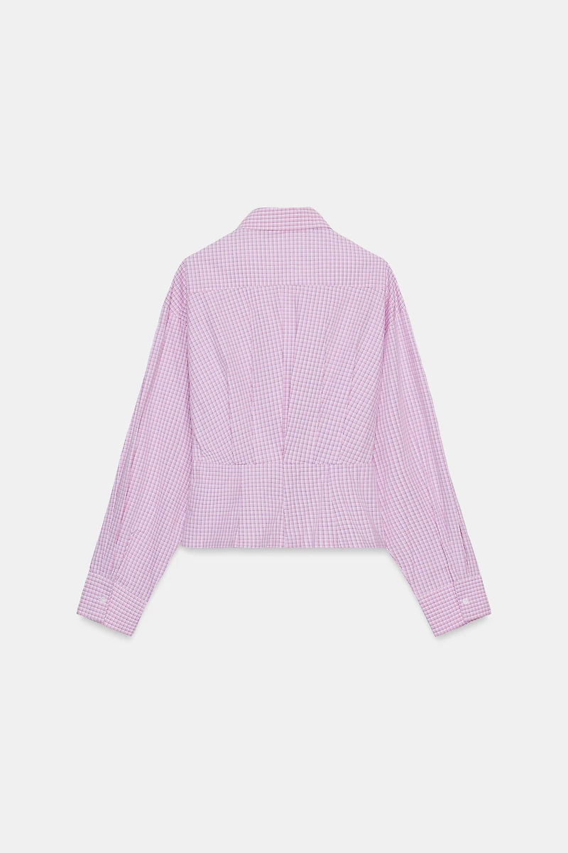 CHEMISE À CARREAUX AVEC PINCES AU DOS