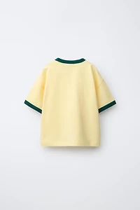 T-SHIRT À LISERÉS EN CONTRASTE