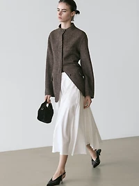 Midi skirt with belt loop details