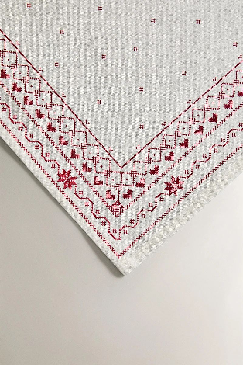 SET OF CHRISTMAS PRINT COTTON NAPKINS (SET OF 2)