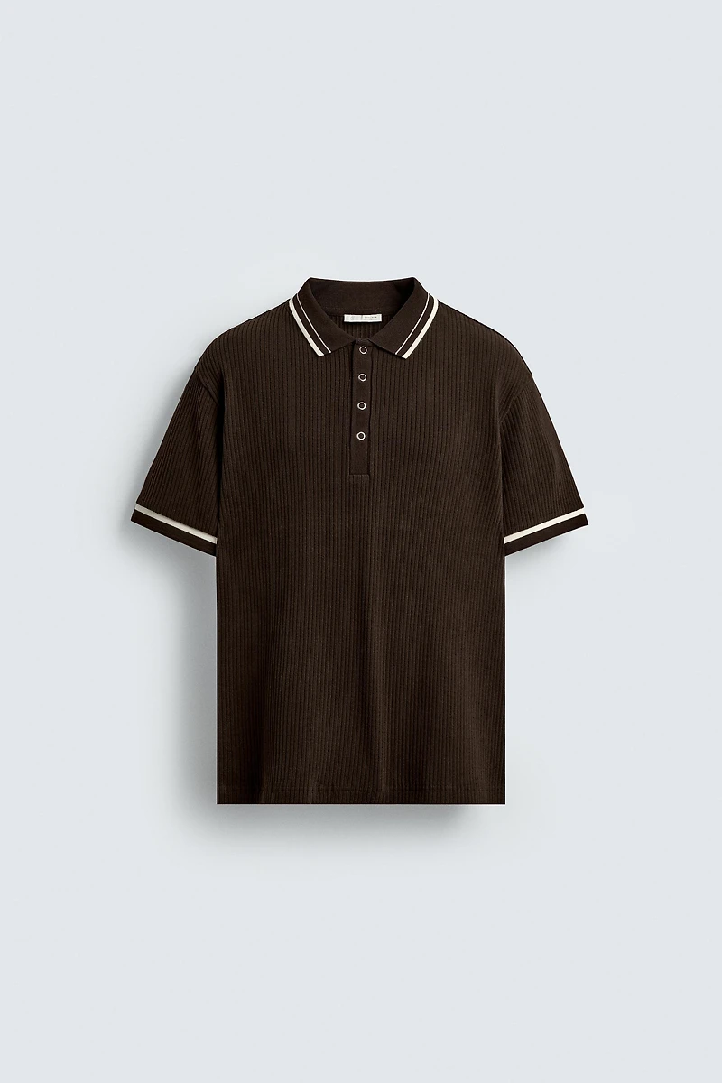 POLO CÔTELÉ CONTRASTE