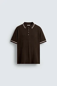 POLO CÔTELÉ CONTRASTE