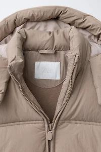 WATER REPELLENT HOODED PUFFER COAT