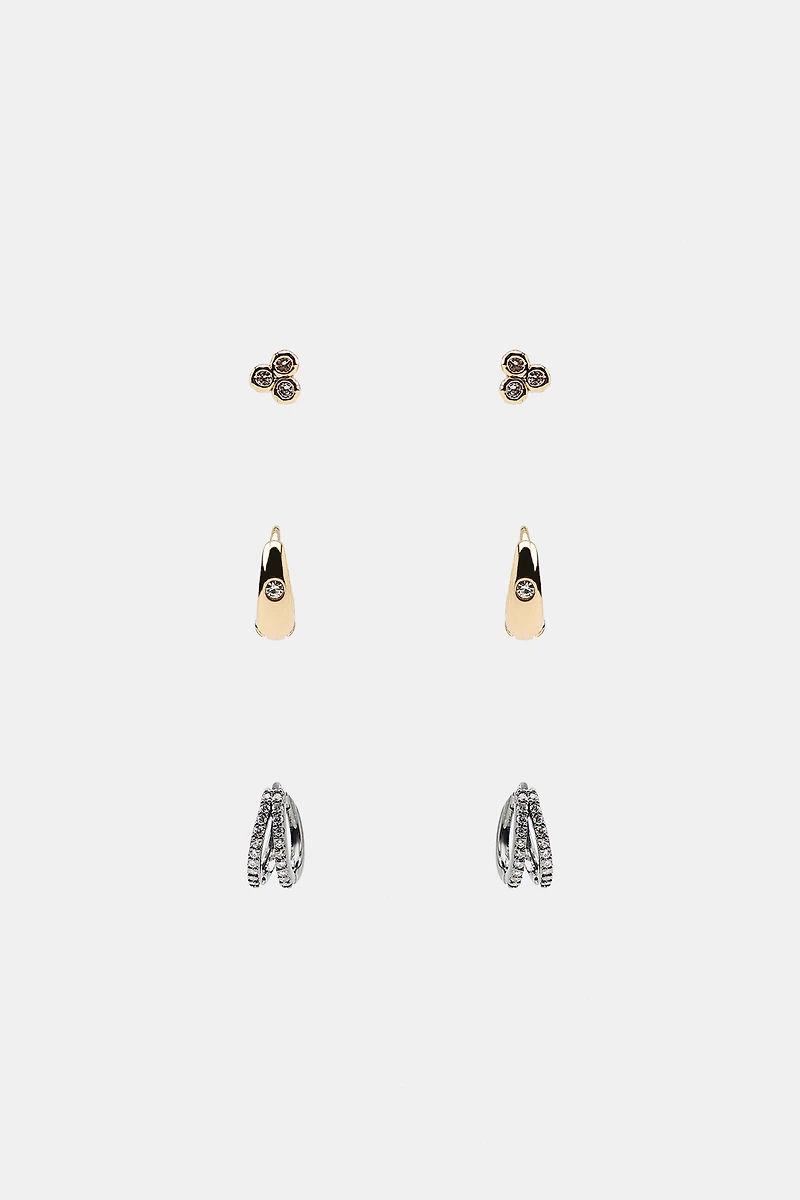LOT MINI CRÉOLES À STRASS