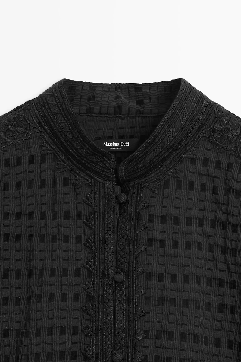 Flowing embroidered shirt