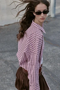 MULTI-POSITIONAL PLAID SHIRT