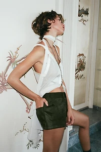 FAUX SUEDE MINI SHORTS