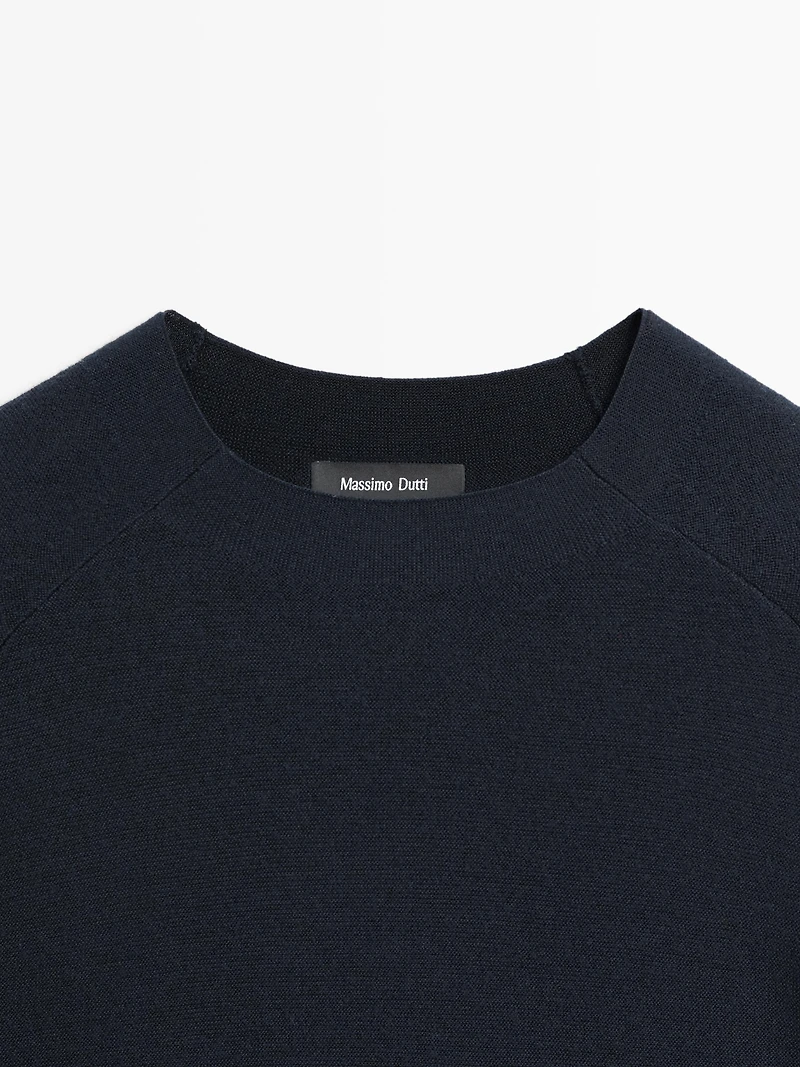 Pull à manches raglan en maille 100 % laine