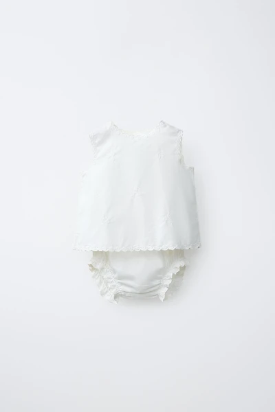 EMBROIDERED SHIRT AND BOTTOMS SET